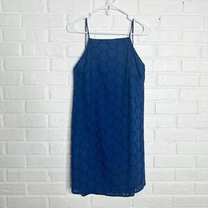 ASOS Low Back Mini Sundress in Heart Broderie Navy Blue size 4 US